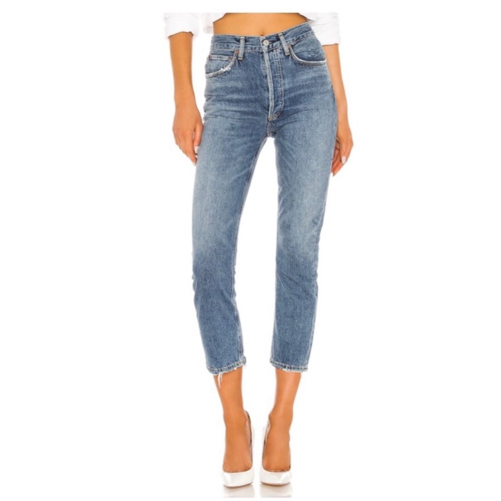 Agolde Riley High Rise Straight Crop Jeans